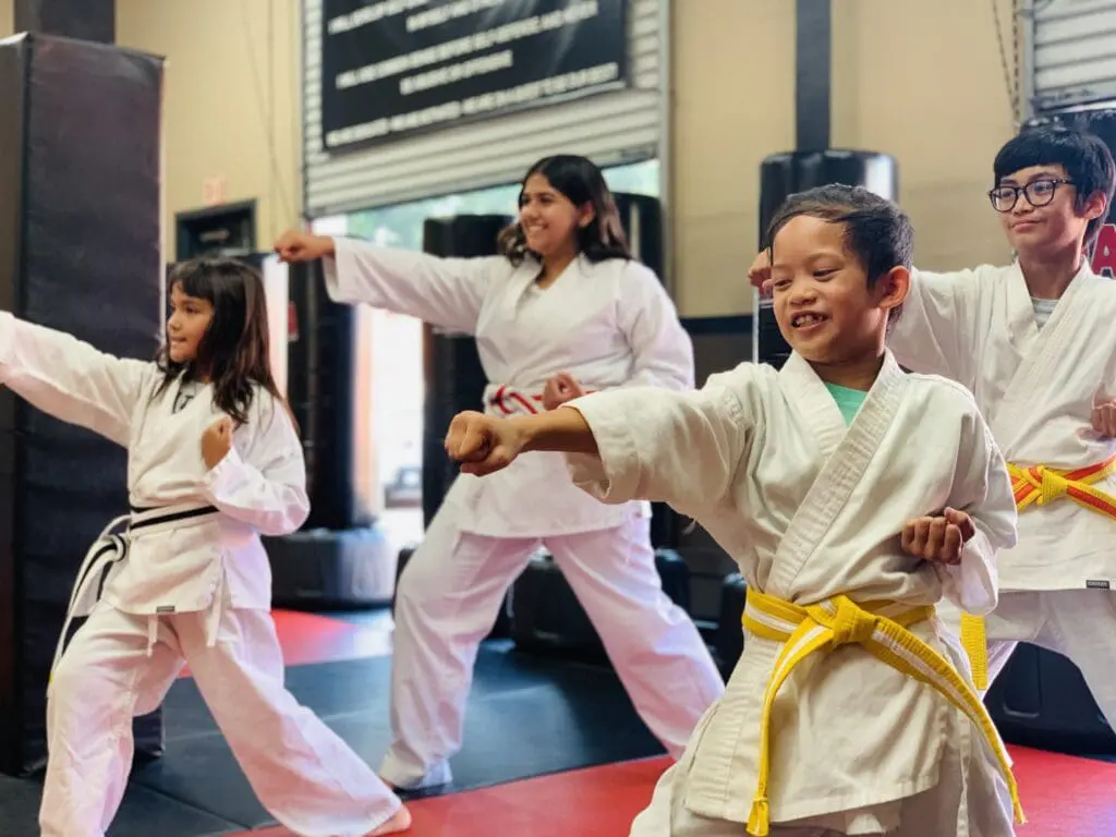 Kids practicing martial arts at Hernandez Martial Arts in Union City