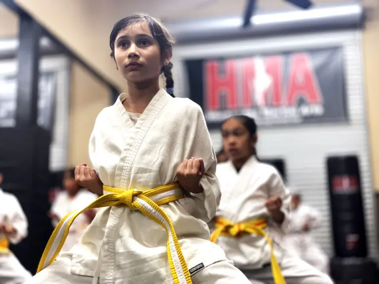 Young student building confidence through karate training at Hernandez Martial Arts
